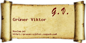 Grüner Viktor névjegykártya